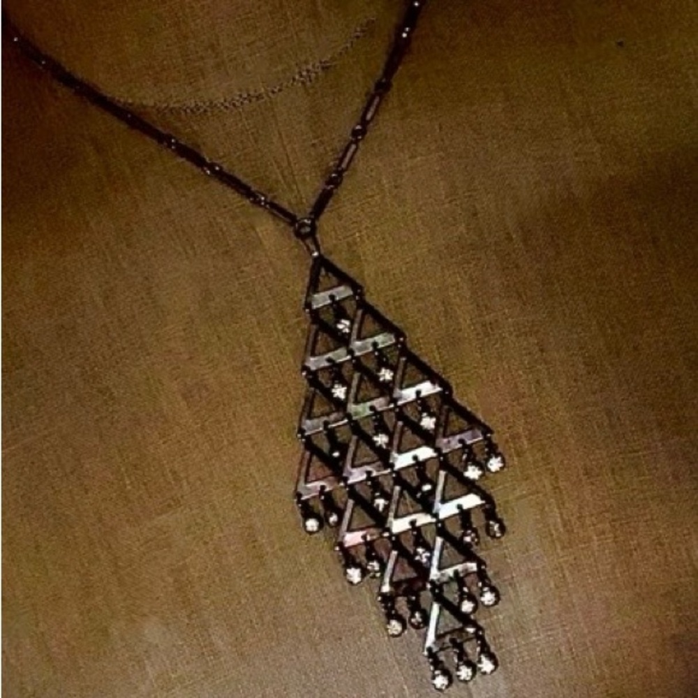Sarah Coventry Necklace Silver Tone   Vintage Geometric design
